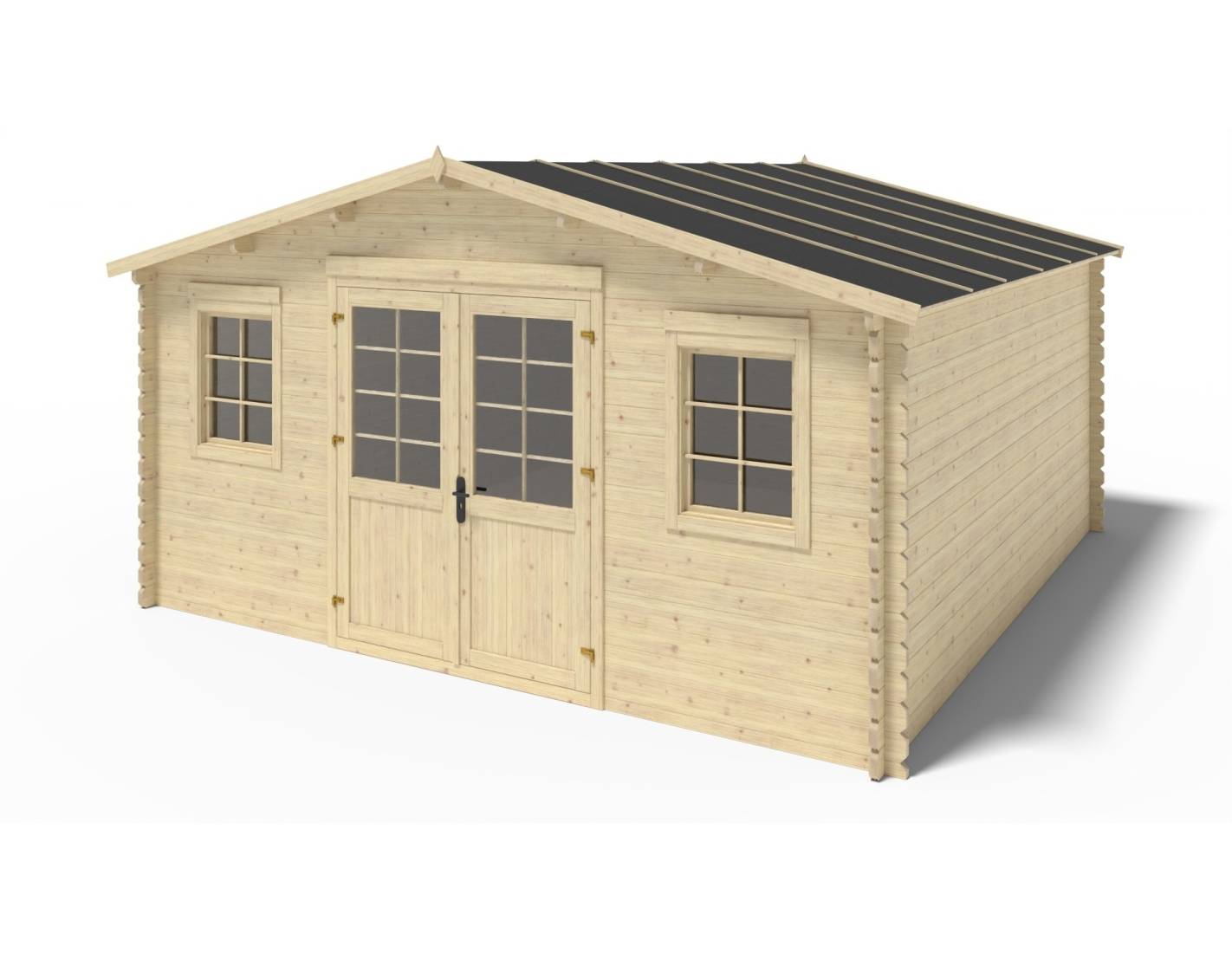 Altanka - Abri de jardin en bois - 5x5 m + terrasse avec balustrade et avant-toit en bois - 35 m2 - DOM612+DOM613+DOM615+POD04 - ALTANKA - Image 3