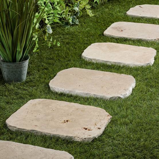 Pas japonais Irrégulier Travertin Beige Nuancé 33-45x3 cm (à l'unité) - RO'MA NATURE - Image 2