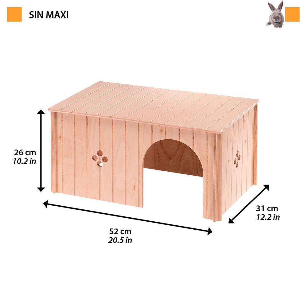 Ferplast - Ferplast Maison Lapin, Accessoire pour Cage Lapin, avec Toit Plat et Trous d'Aération, en Kit de Montage, 52 x 31 x h 26 cm, SIN MAXI Niche Maison en - Image 2