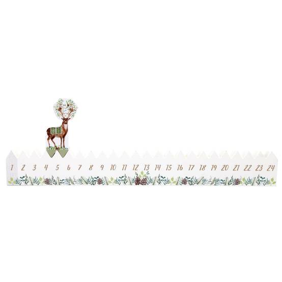 Sans Marque - Calendrier de l'Avent bois renne Xmas Tradi - Blanc - Heart of the home