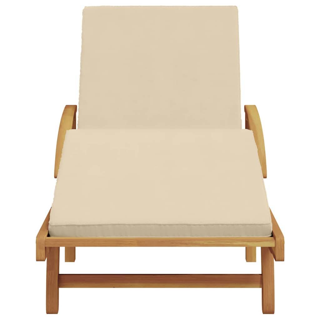 Transat Jardin Bois Acacia Massif Dossier Réglable Terrasse Beige – ComfortXL Outdoor Living - Image 4