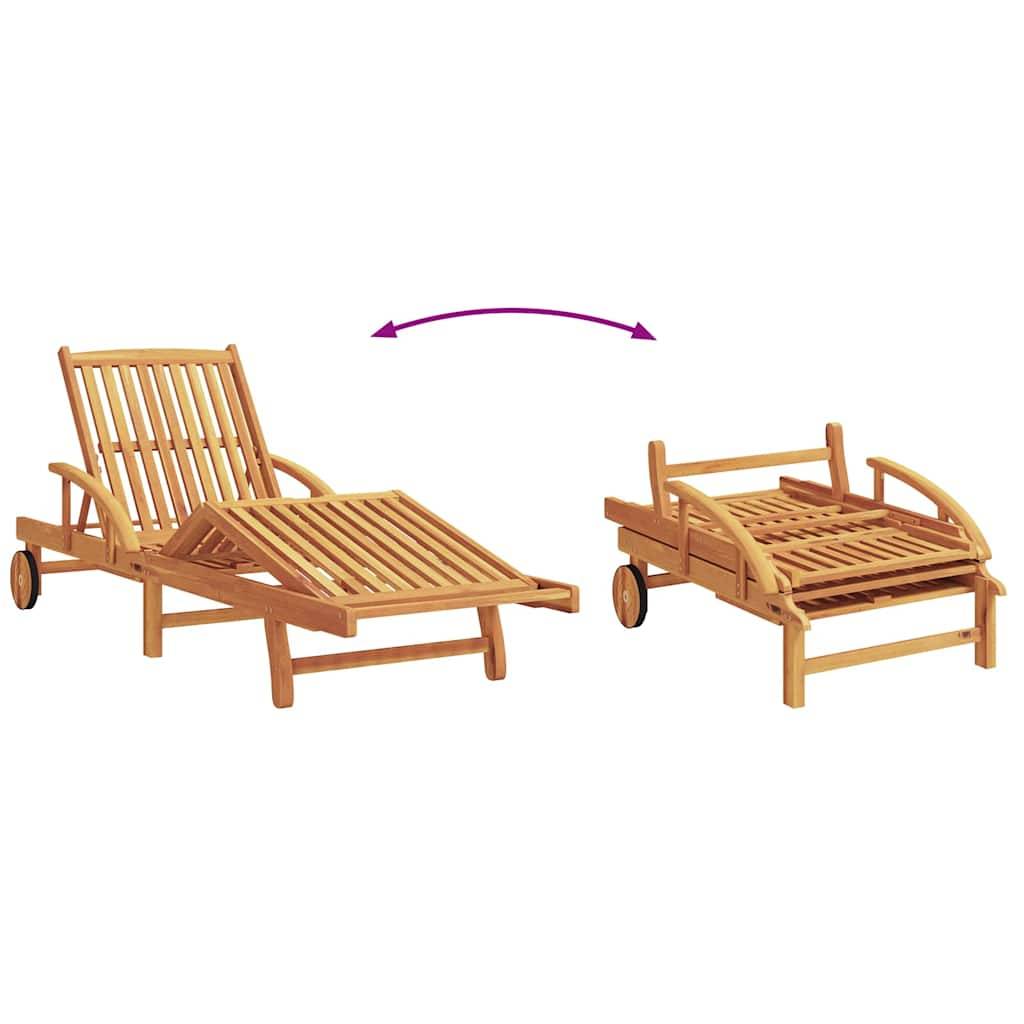Transat Jardin Bois Acacia Massif Dossier Réglable Terrasse Beige – ComfortXL Outdoor Living - Image 6
