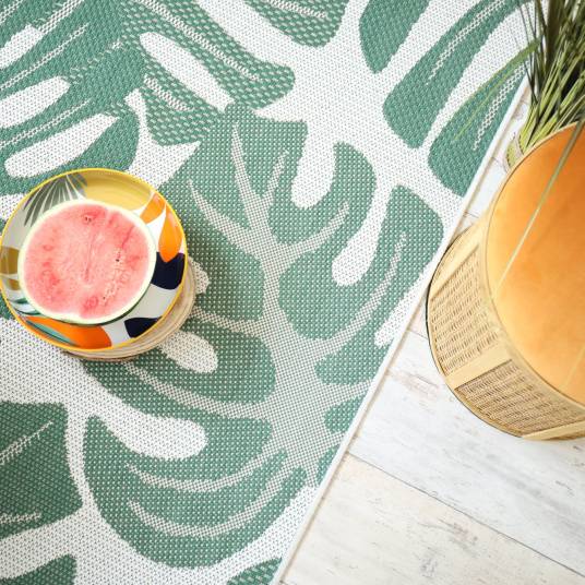 Decoweb - Tapis d'extérieur ou de salon - Green Tropical - Vert et écru - 160 x 230 cm - Decoweb - Image 4