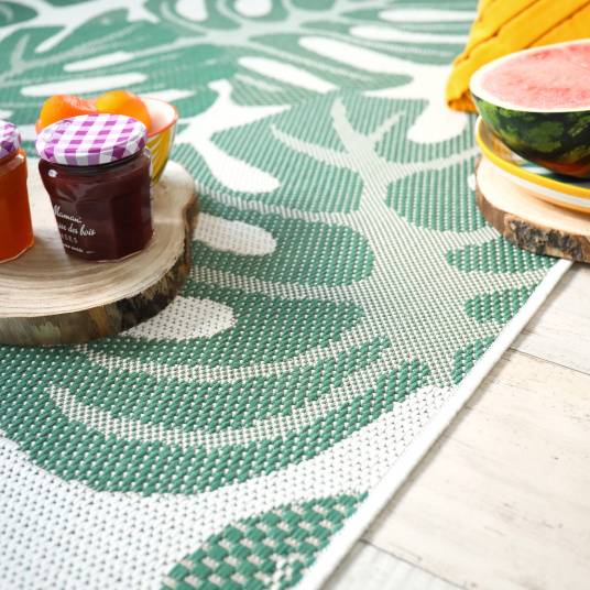 Decoweb - Tapis d'extérieur ou de salon - Green Tropical - Vert et écru - 160 x 230 cm - Decoweb - Image 5