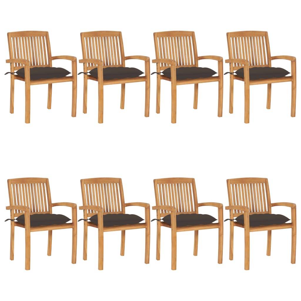 Prolenta Premium - Lot de 8 Chaise bois composite  Vilio Taupe 60 X 57,5 X 90 cm  - P87209T - Image 1