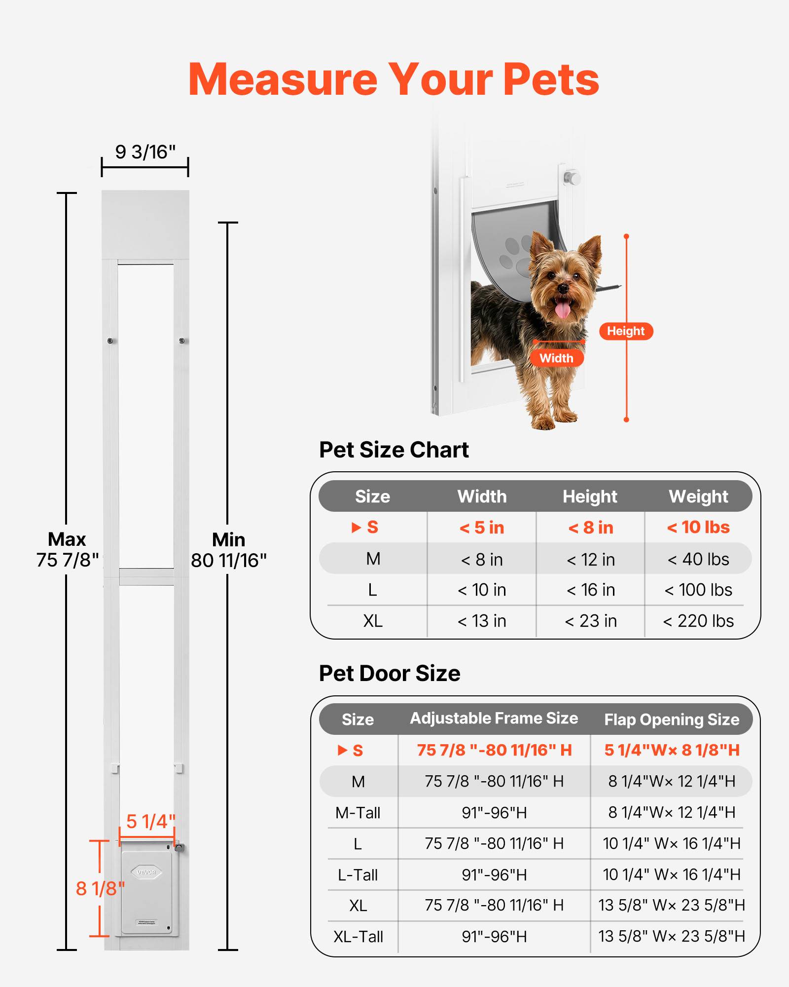 VEVOR Chatière pour Porte Coulissante en Verre Chiens Taille M Rabat 3 Couches - Image 2