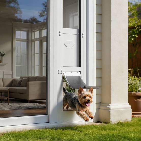 VEVOR Chatière pour Porte Coulissante en Verre Chiens Taille M Rabat 3 Couches - Image 8