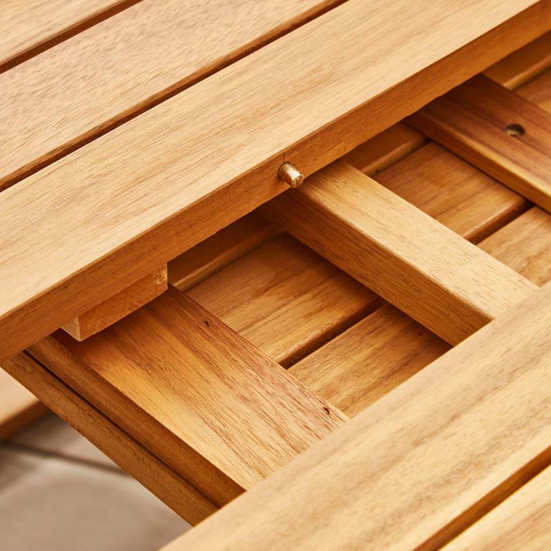 Table salon de jardin Levata - BOCARNEA - Bois Acacia - Table extensible papillon - 180/240 cm - Pour 8 personnes - Image 7