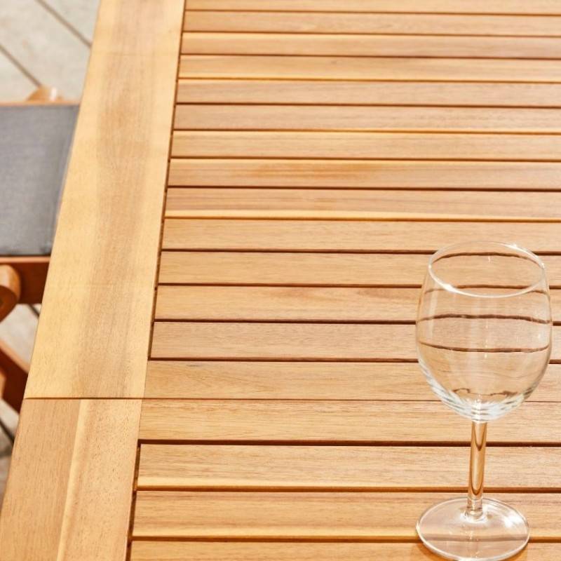 Table salon de jardin Levata - BOCARNEA - Bois Acacia - Table extensible papillon - 180/240 cm - Pour 8 personnes - Image 10