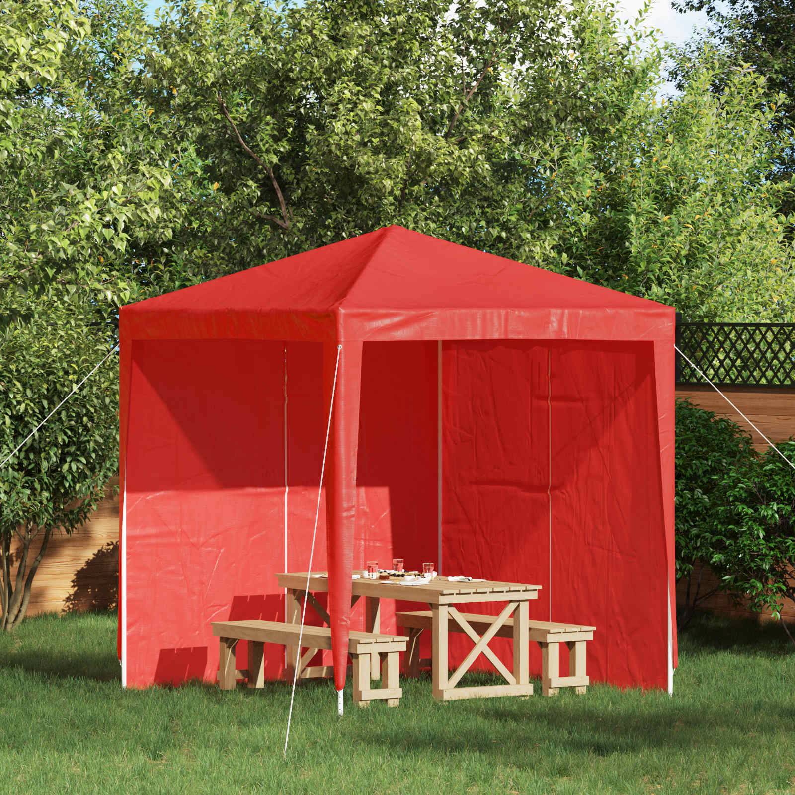 Mur de tente de fête PE et acier rouge 200 x 195 cm - PANGIVO - Image 1