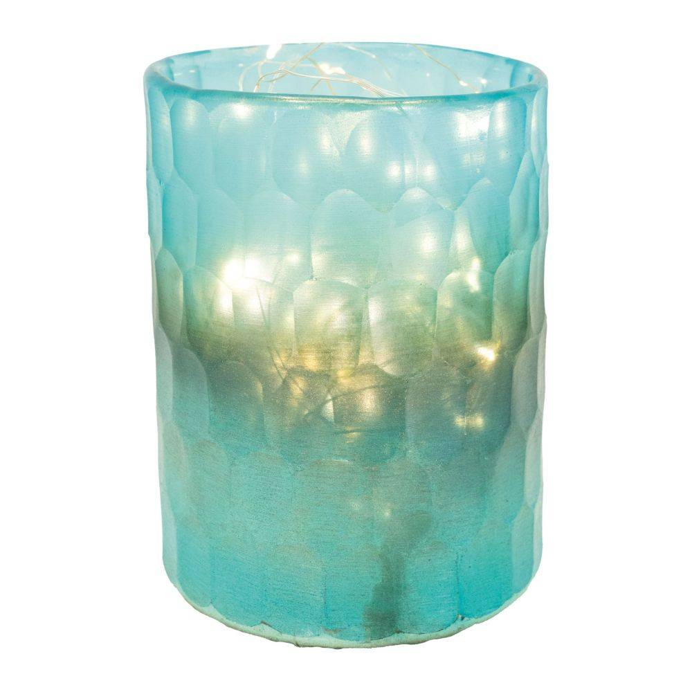 Aubry Gaspard - Photophore en verre mosaique turquoise Aubry Gaspard - Image 2