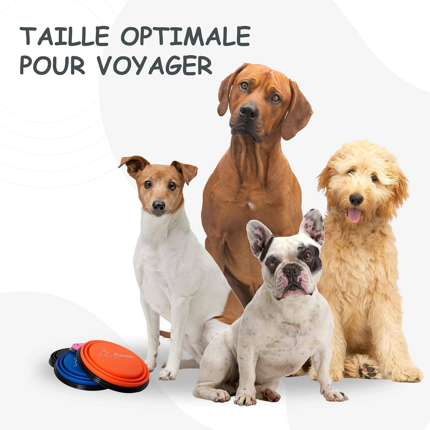 Petsation - Gamelle de voyage pliable en silicone - eau et nourriture pour chien et chat (rouge, 1000 + 350ml) - Petsation - Image 4