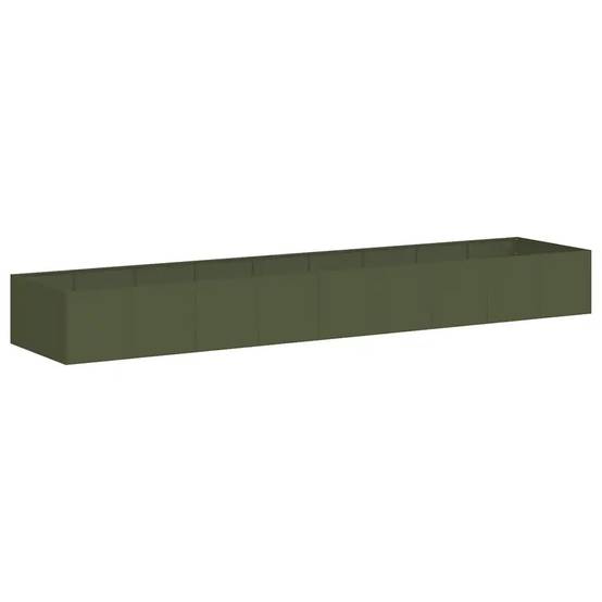 Jardinière élégante fond ouvert 360 x 80 x 40 cm espace de croissance idéal moderne en acier vert olive - Image 1