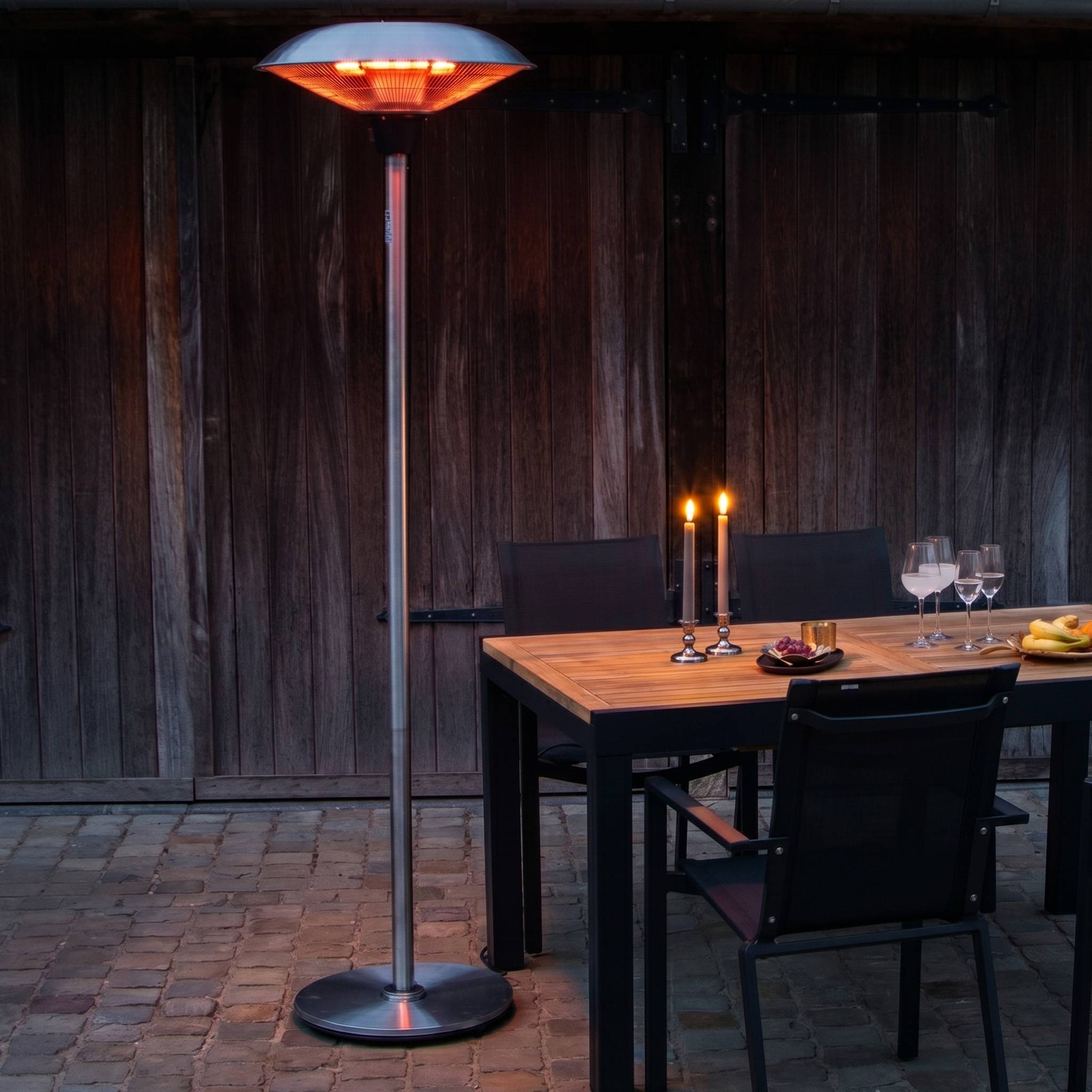 Wilsa Garden - Chauffe terrasse électrique acier 2000 W halogène ZEPHYR
