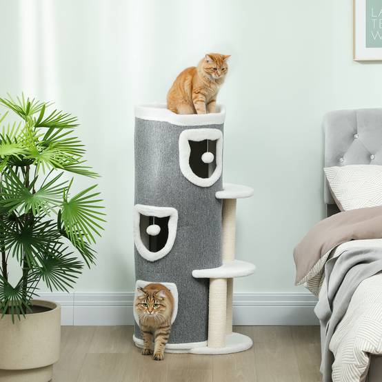 Arbre à chat sisal et peluche gris 50 x 36 x 101 cm - PANGIVO - Image 3