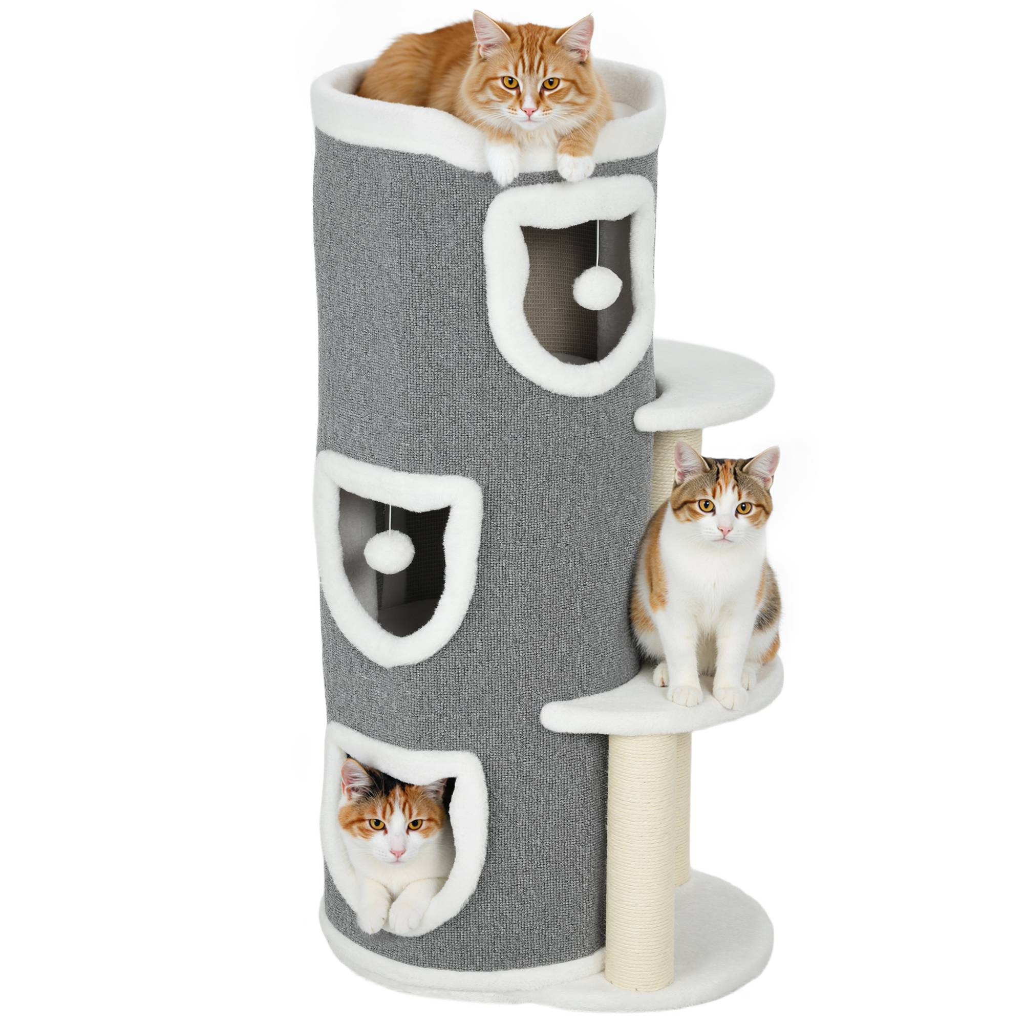 Arbre à chat sisal et peluche gris 50 x 36 x 101 cm - PANGIVO