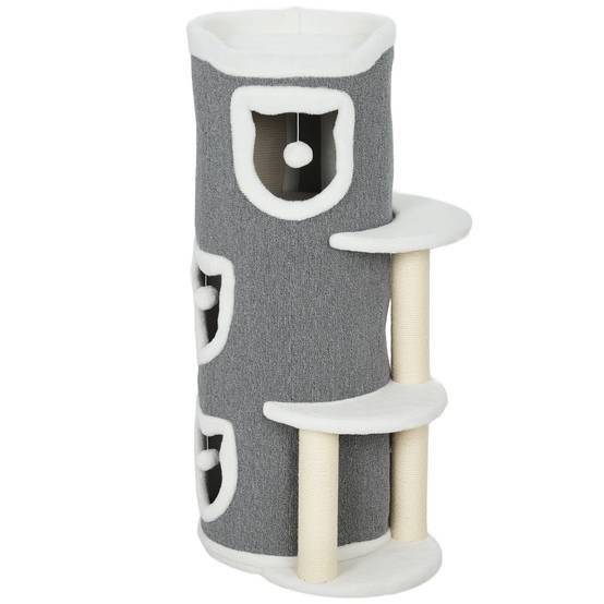 Arbre à chat sisal et peluche gris 50 x 36 x 101 cm - PANGIVO - Image 2