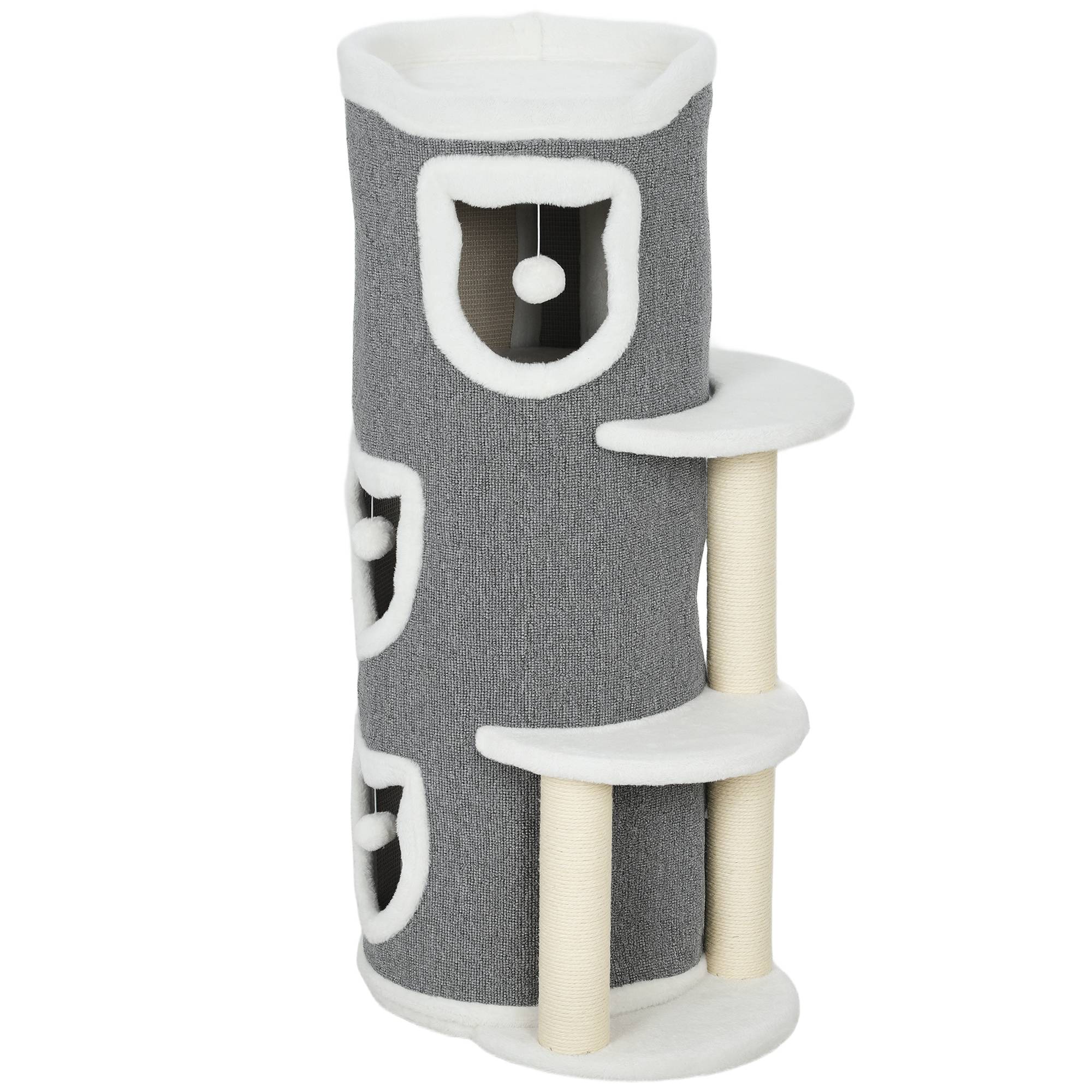Arbre à chat sisal et peluche gris 50 x 36 x 101 cm - PANGIVO - Image 2