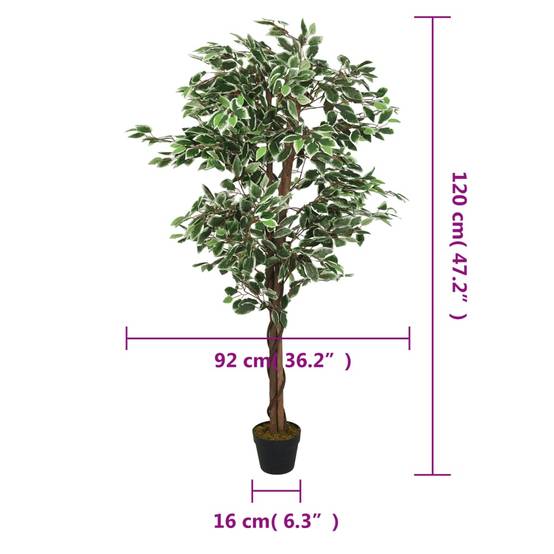 Vidaxl - Ficus artificiel 630 feuilles 120 cm vert - Image 3