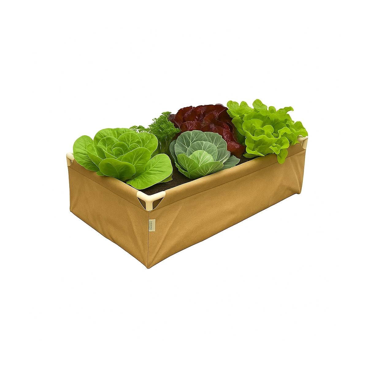 Jardinière en feutre géotextile sable GREENCUBE - Bac de 122x122x30cm - Tube PVC Ø20 - Image 1