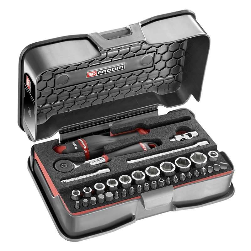 Coffret clés à cliquet + douilles 1/4'' FACOM R.161-6M6PB Facom