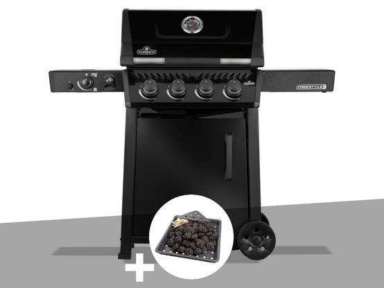 Napoleon - Barbecue gaz Freestyle 425 noir PRO 4 brûleurs + 1 sizzle zone + Plateau charbon - Napoléon - Image 1
