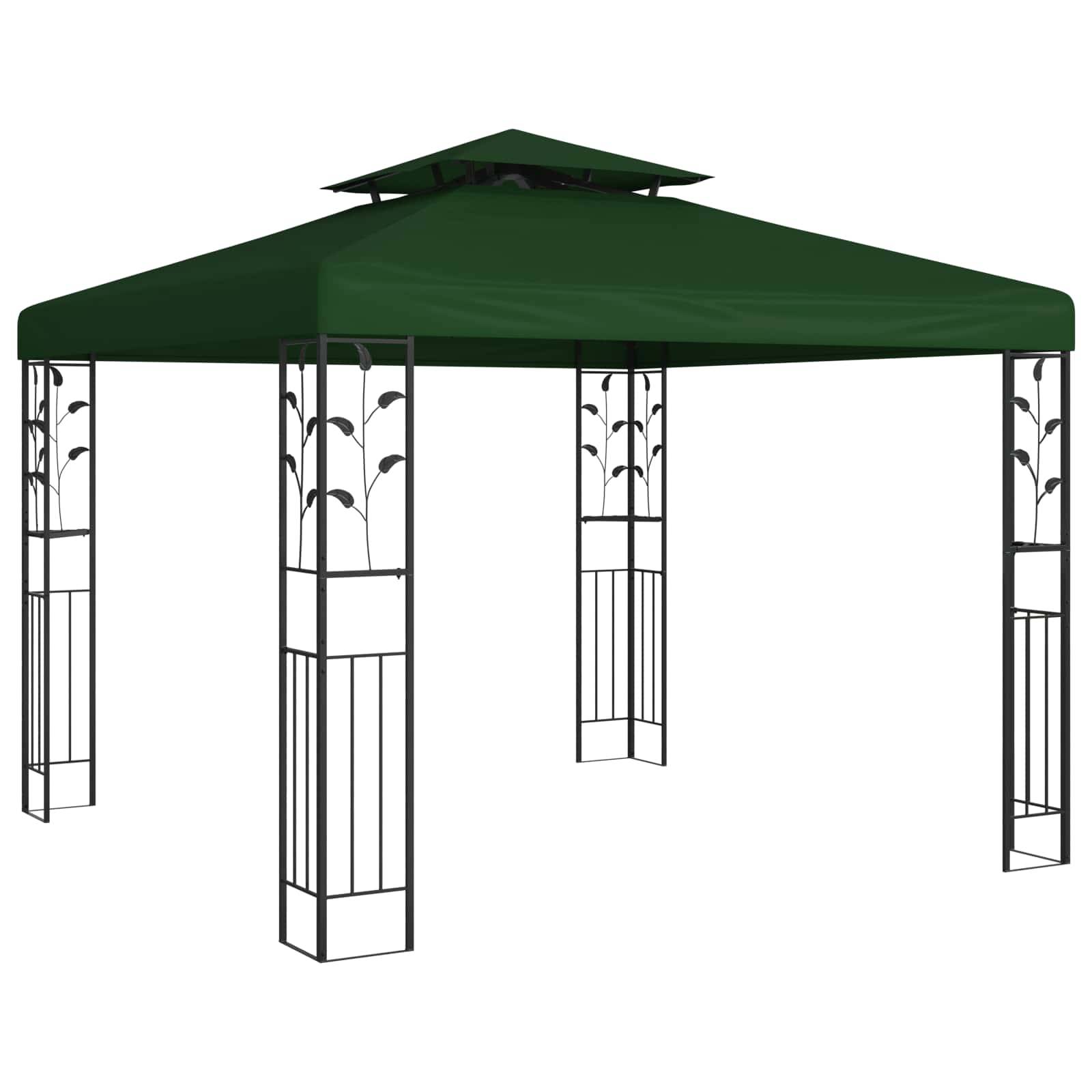 ComfortXL - Pergola Bioclimatique Aluminium Tissu Terrasse Jardin Toit Lames Manuelles 3x3m Vert - ComfortXL Outdoor Living - Image 1