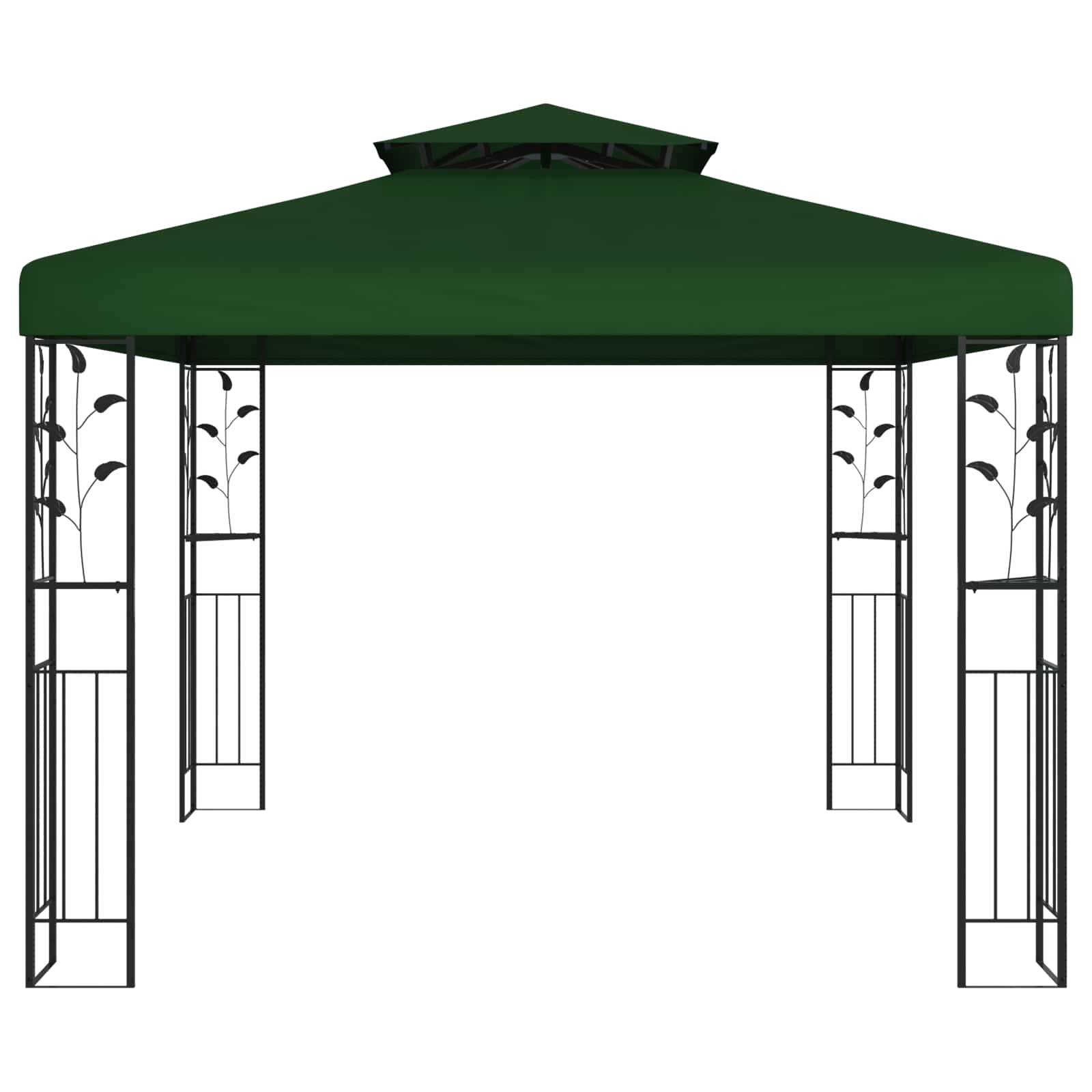 ComfortXL - Pergola Bioclimatique Aluminium Tissu Terrasse Jardin Toit Lames Manuelles 3x3m Vert - ComfortXL Outdoor Living - Image 2