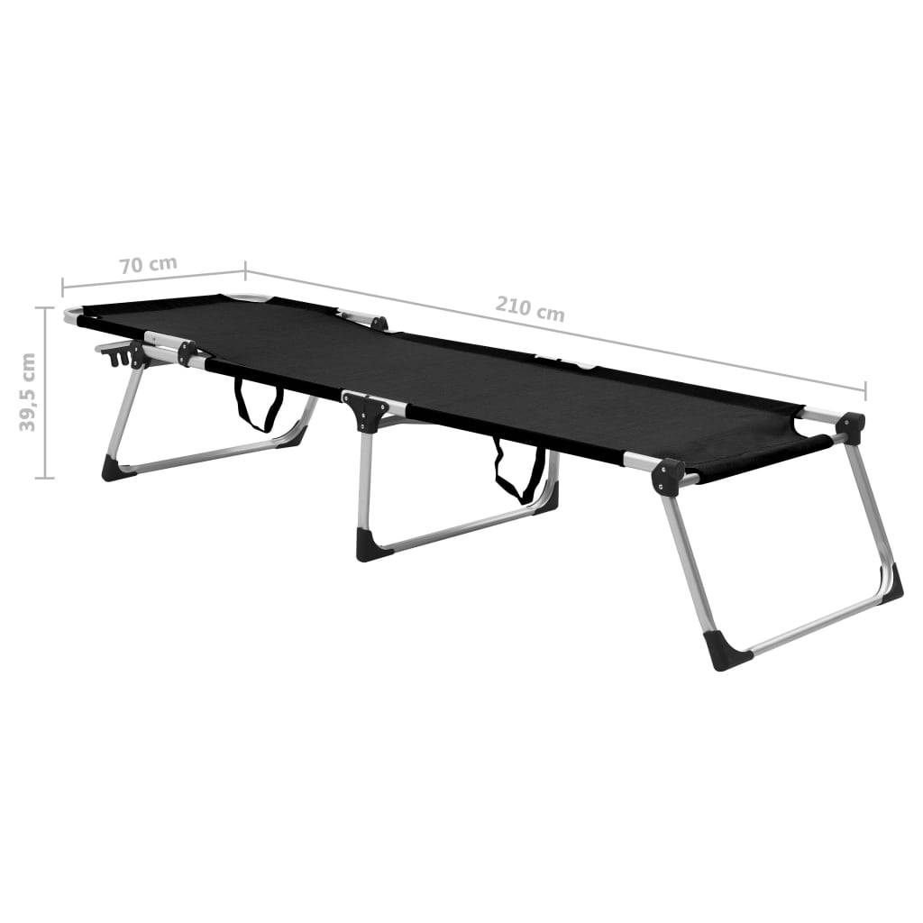 Helloshop26 - Transat chaise longue bain de soleil lit de jardin terrasse meuble d'extérieur pliable extra haute pour seniors aluminium noir - Image 8