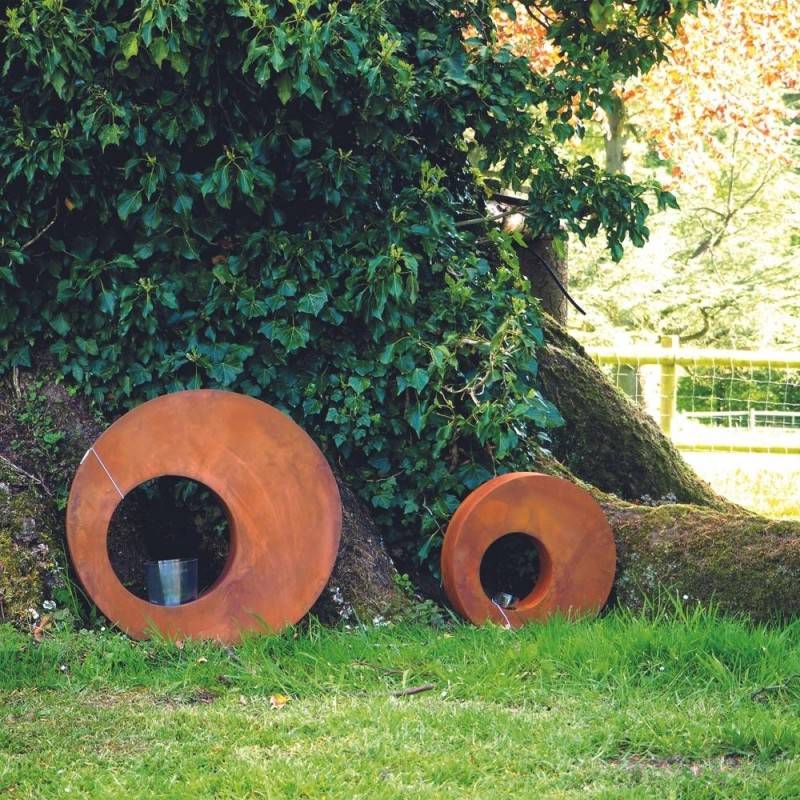 Déco jardin bulle métal rouillé - Rouille 40 cm - Jardinex - Image 4
