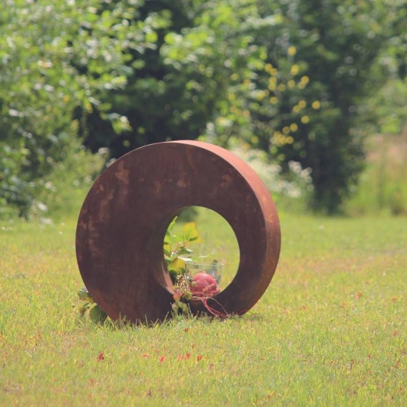 Déco jardin bulle métal rouillé - Rouille 40 cm - Jardinex - Image 5