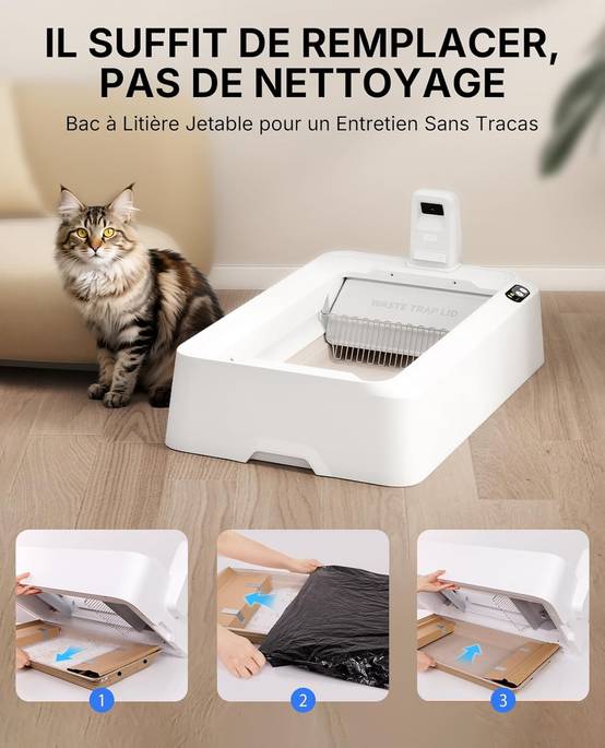PETKIT Purobot Crystal Duo – Litière autonettoyante pour chat avec caméra IA, design ouvert, suivi de santé et double désodorisation - Image 4