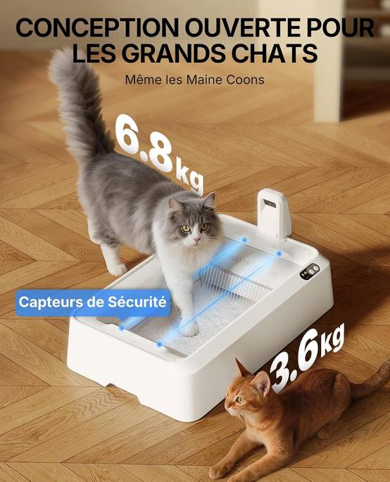 PETKIT Purobot Crystal Duo – Litière autonettoyante pour chat avec caméra IA, design ouvert, suivi de santé et double désodorisation - Image 6