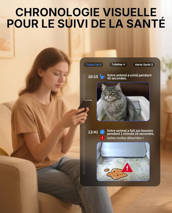 PETKIT Purobot Crystal Duo – Litière autonettoyante pour chat avec caméra IA, design ouvert, suivi de santé et double désodorisation - Image 5