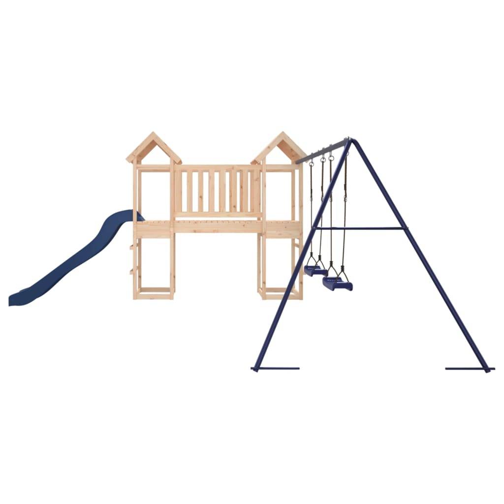Helloshop26 - Aire de jeux d'extérieur balançoires toboggan portiques robuste jeux jardin 308 x 393 x 194 cm bois de pin massif - Image 5
