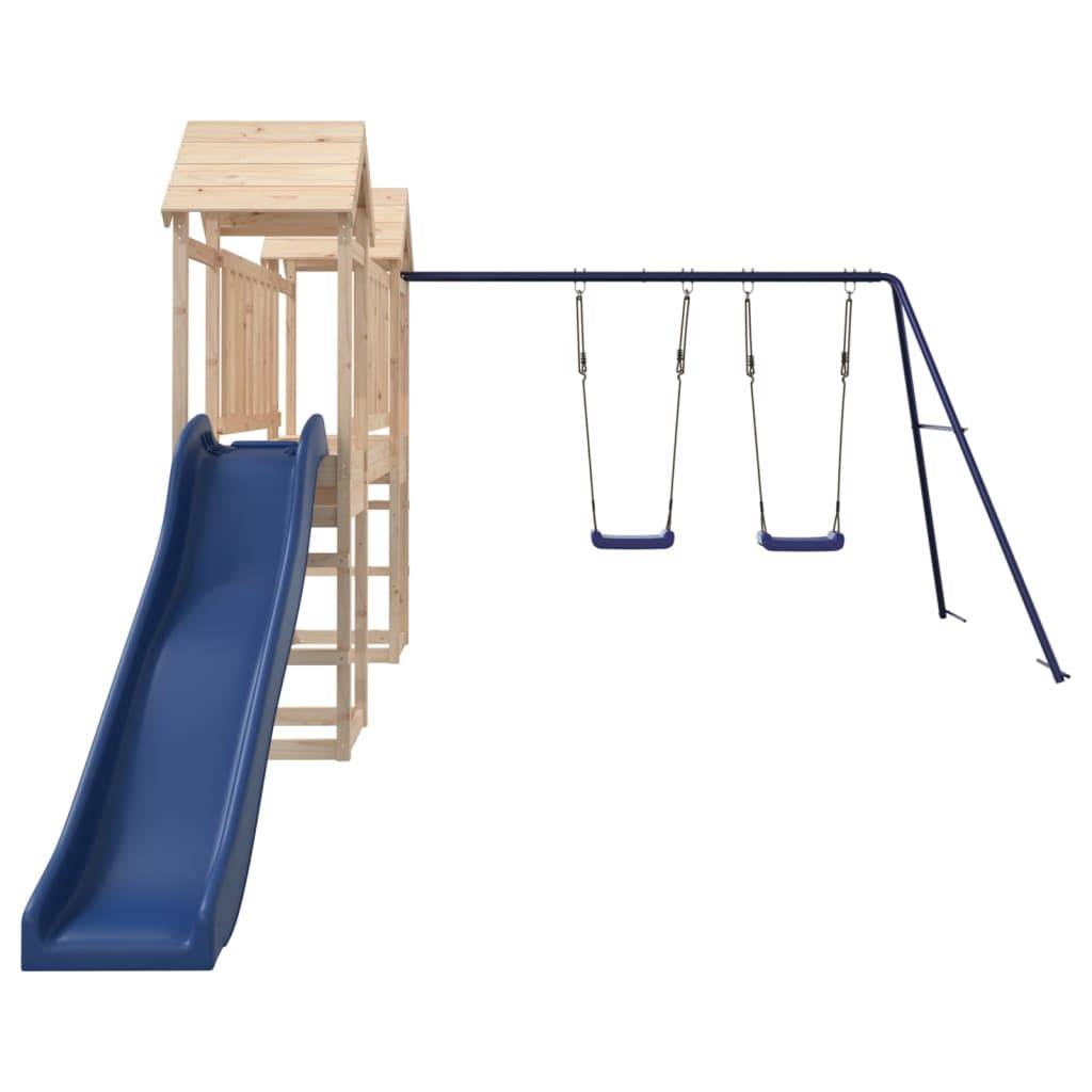 Helloshop26 - Aire de jeux d'extérieur balançoires toboggan portiques robuste jeux jardin 308 x 393 x 194 cm bois de pin massif - Image 3