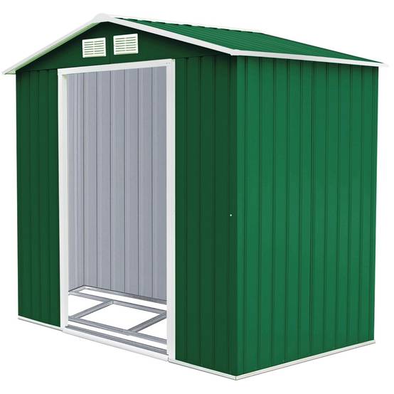 Abri de jardin en métal 213 x 127 x 185 cm pour rangement d'outils avec circulation d'air moderne en métal vert