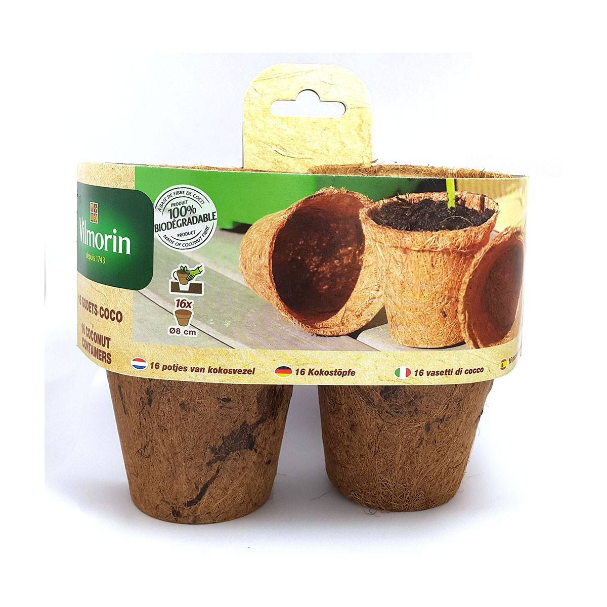 Vilmorin - 16 godets coco Ø8cm
