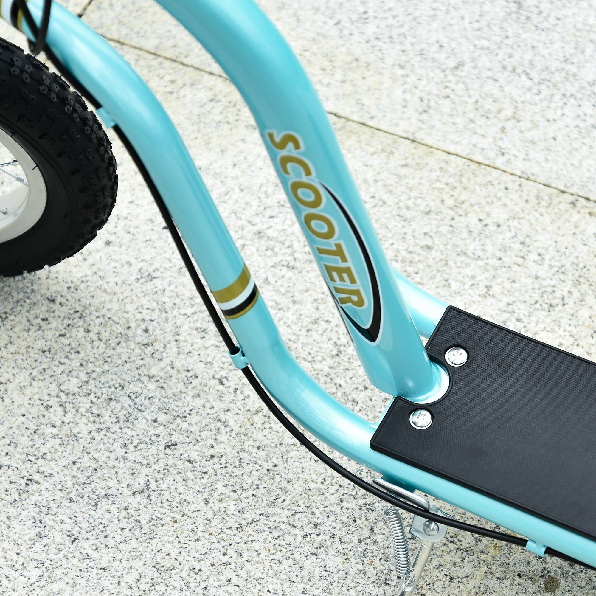 Sans Marque - Trotinette dès 5 ans, cityroller enfant, aluminium, 120x58x85-95 cm, bleu clair - Image 9