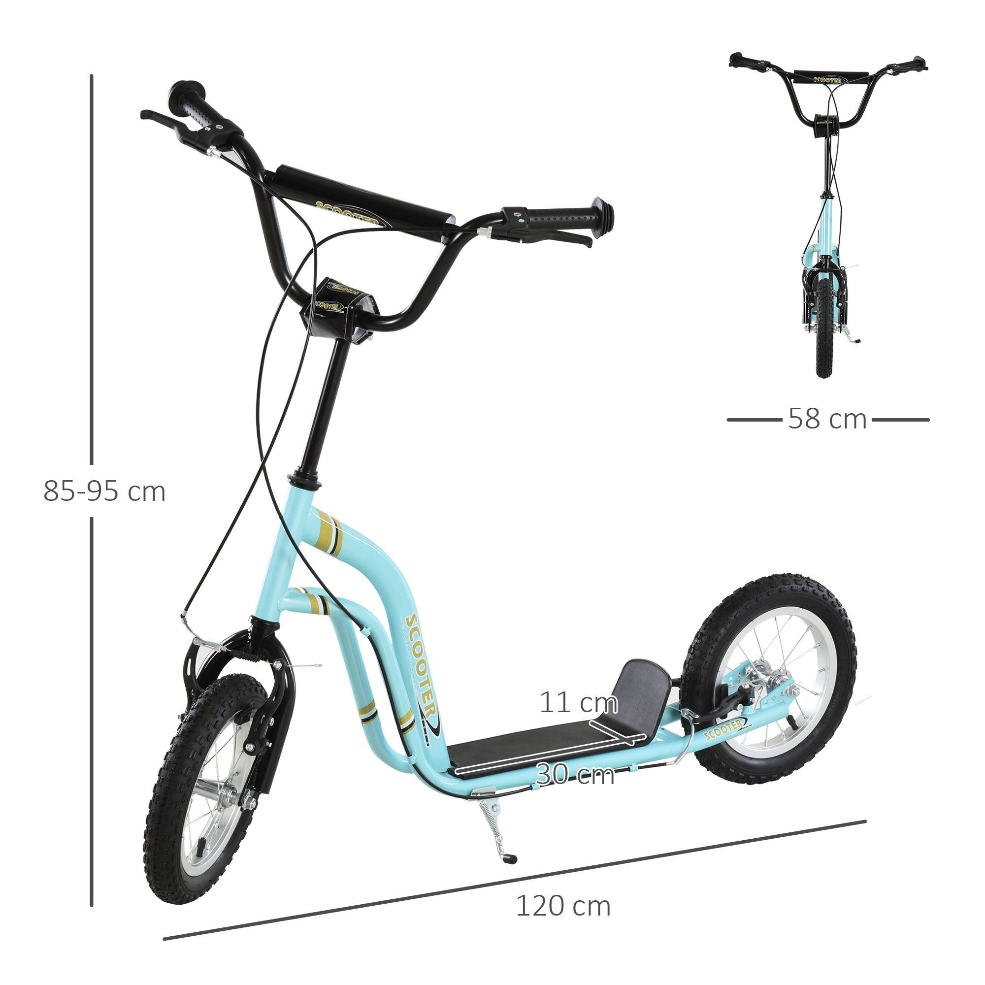 Sans Marque - Trotinette dès 5 ans, cityroller enfant, aluminium, 120x58x85-95 cm, bleu clair - Image 4