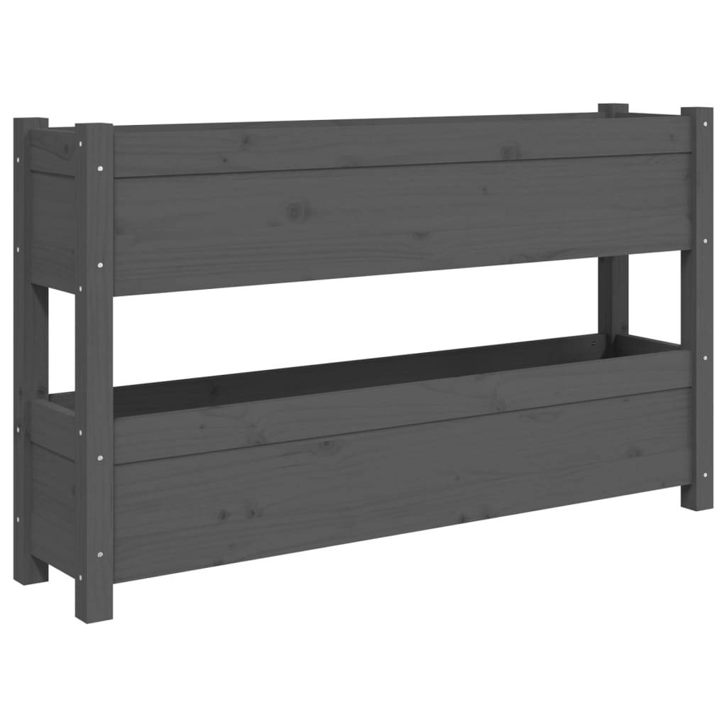 Vidaxl - Jardinière Gris 112x25x66 cm Bois massif de pin vidaXL 823929 - Image 2