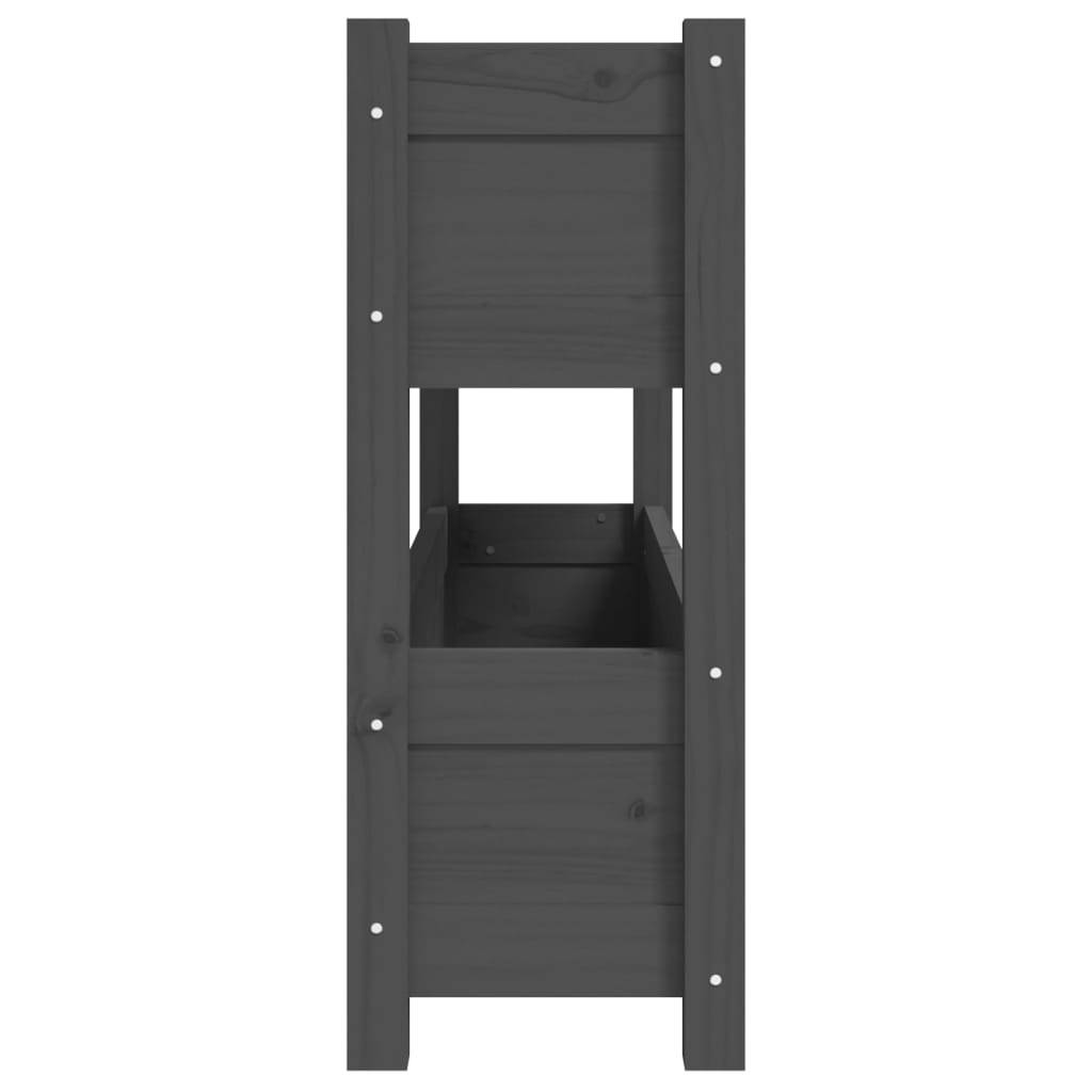 Vidaxl - Jardinière Gris 112x25x66 cm Bois massif de pin vidaXL 823929 - Image 7