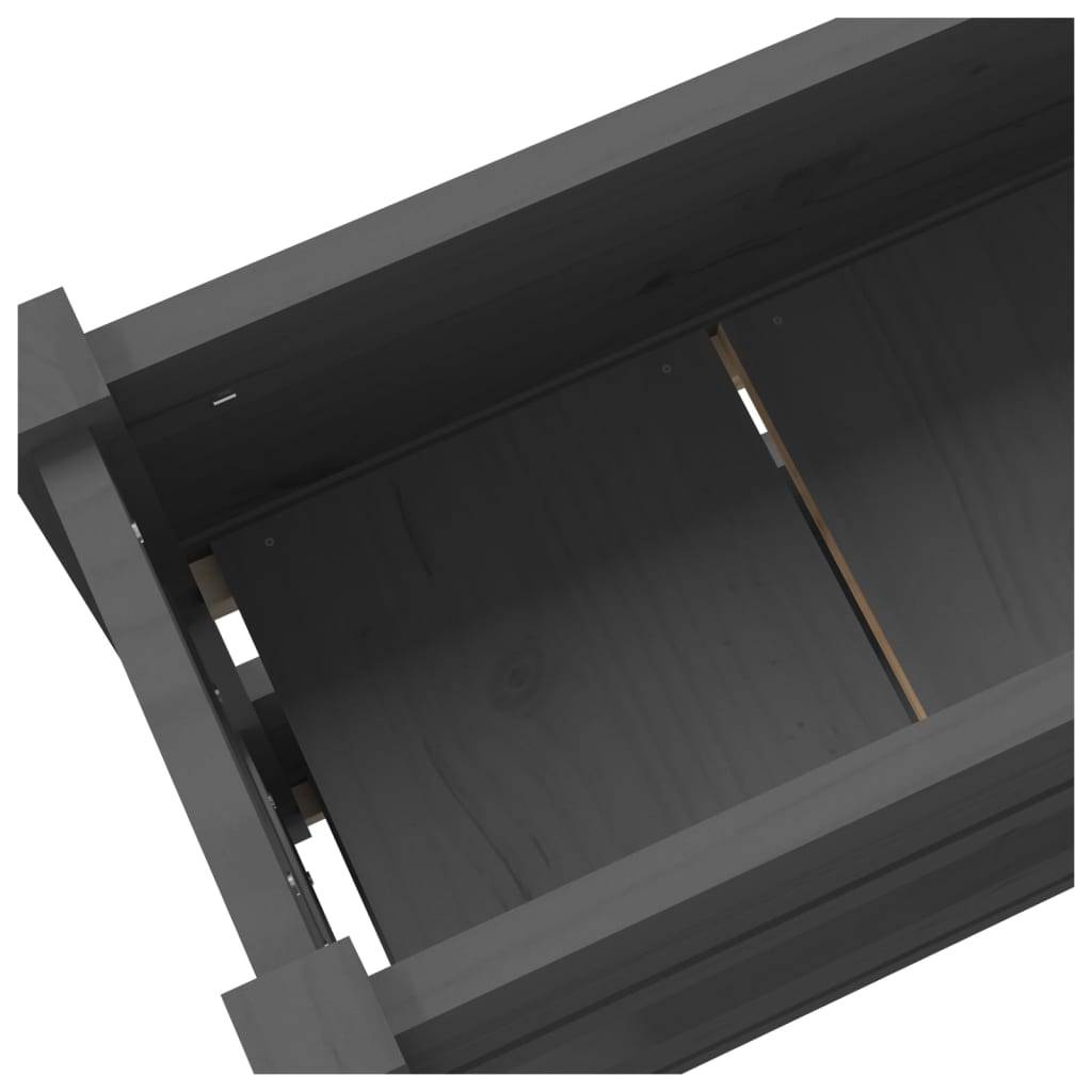 Vidaxl - Jardinière Gris 112x25x66 cm Bois massif de pin vidaXL 823929 - Image 4