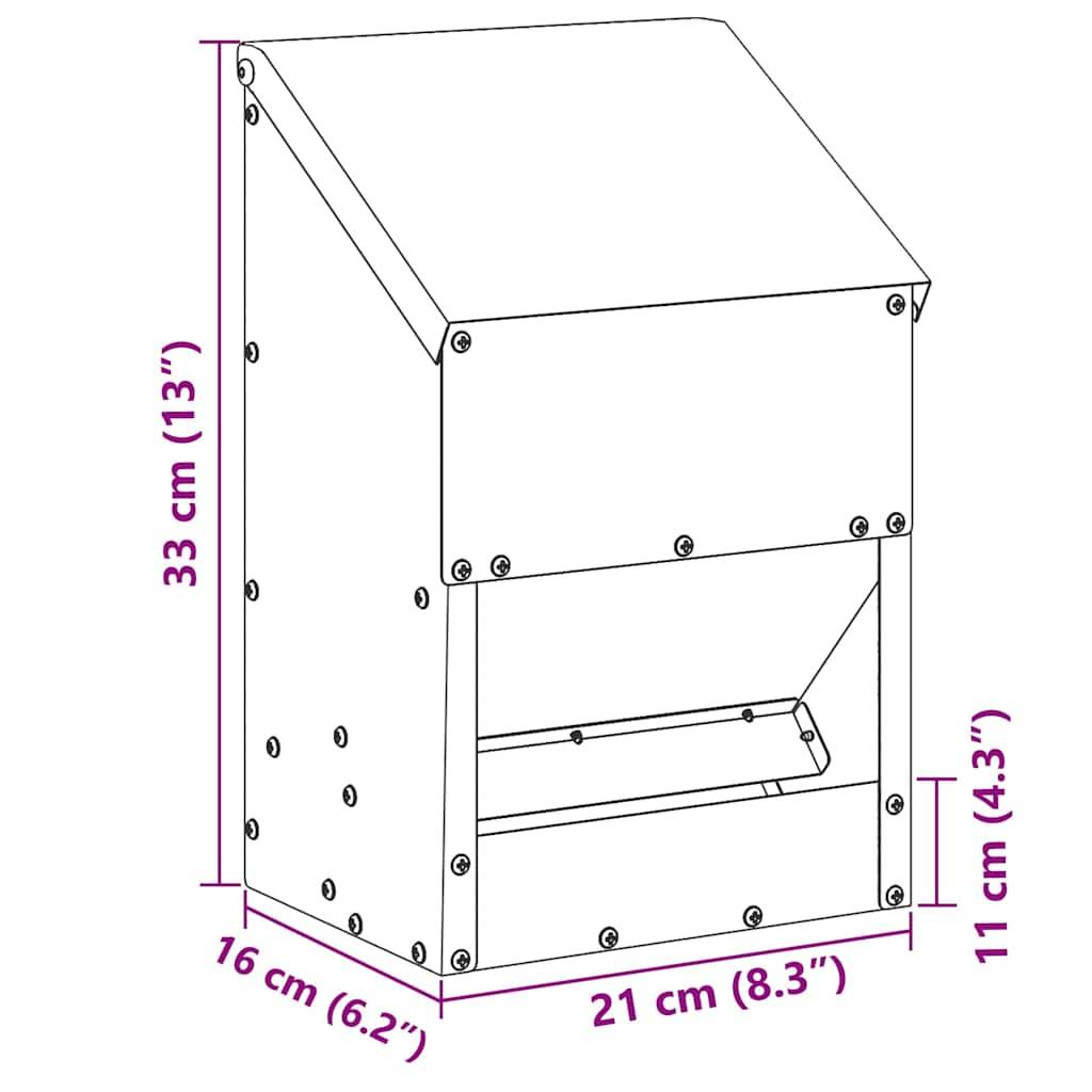 Mangeoire Poule Galvanisée Compacte 3kg Argent - ComfortXL Outdoor Living - Image 7