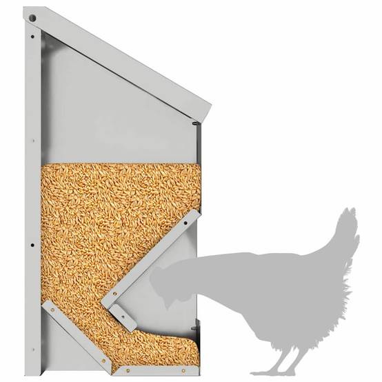 Mangeoire Poule Galvanisée Compacte 3kg Argent - ComfortXL Outdoor Living - Image 9