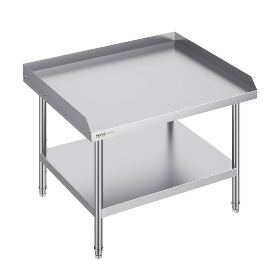 Vevor - VEVOR Table préparation métal 30x36x26 pouces, protection 3 côtés, hauteur réglable, pour cuisine commerciale. - Image 1