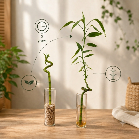 Lucky Bamboo Lot de 6 - Dracaena Sanderiana - 40-45 cm - Plante d’Intérieur - Image 6