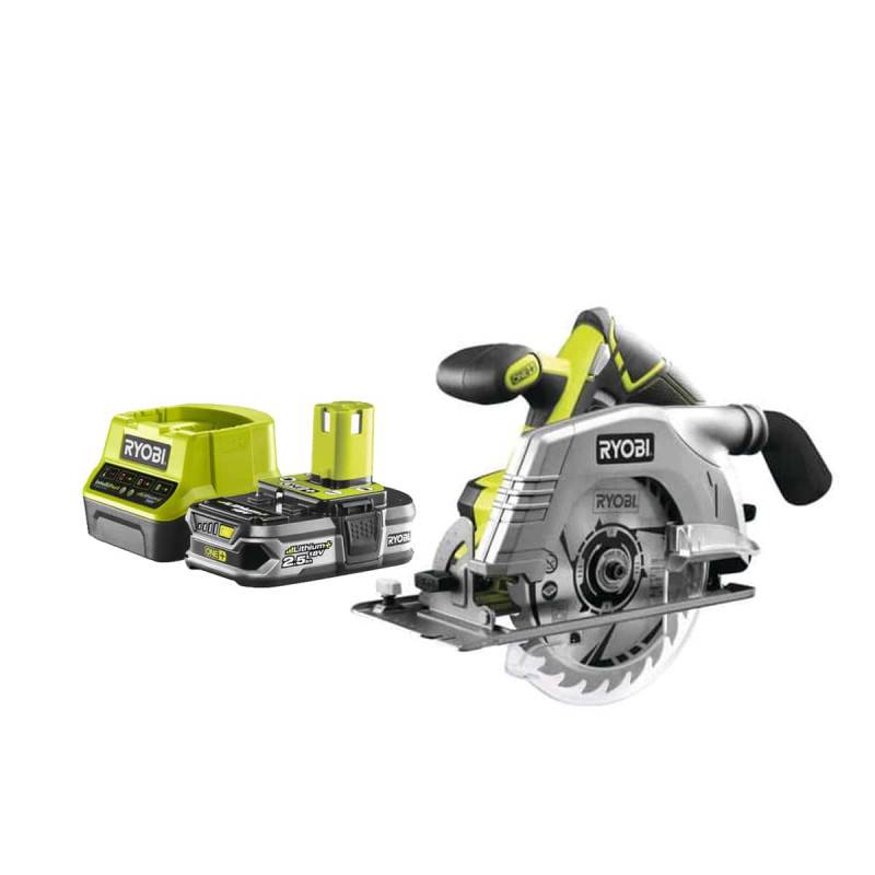 Ryobi - Pack RYOBI Scie circulaire 18V One+ R18CS-0 - 1 Batterie 2.5Ah - 1 Chargeur rapide RC18120-125