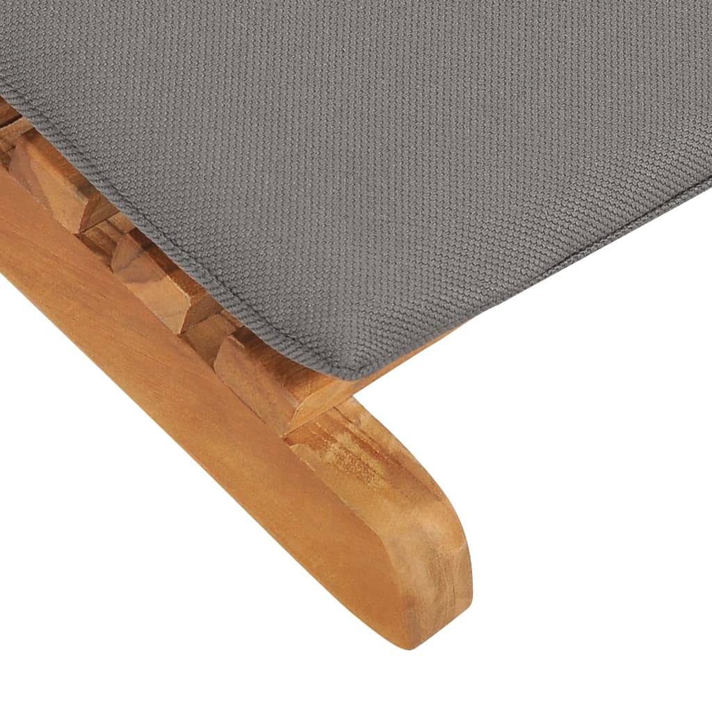 Helloshop26 - Transat chaise longue bain de soleil lit de jardin terrasse meuble d'extérieur pliable avec coussin gris foncé bois de teck - Image 6