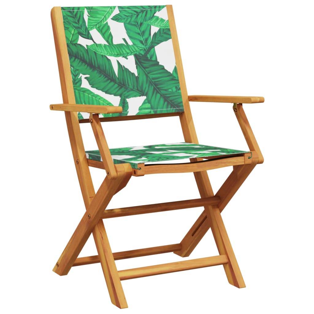 Maison Chic - Lot de 6 Chaise pliante de jardin - Chaises d'extérieur - Chaises de jardin pliables vert tissu et bois massif-JU12476 - Image 3